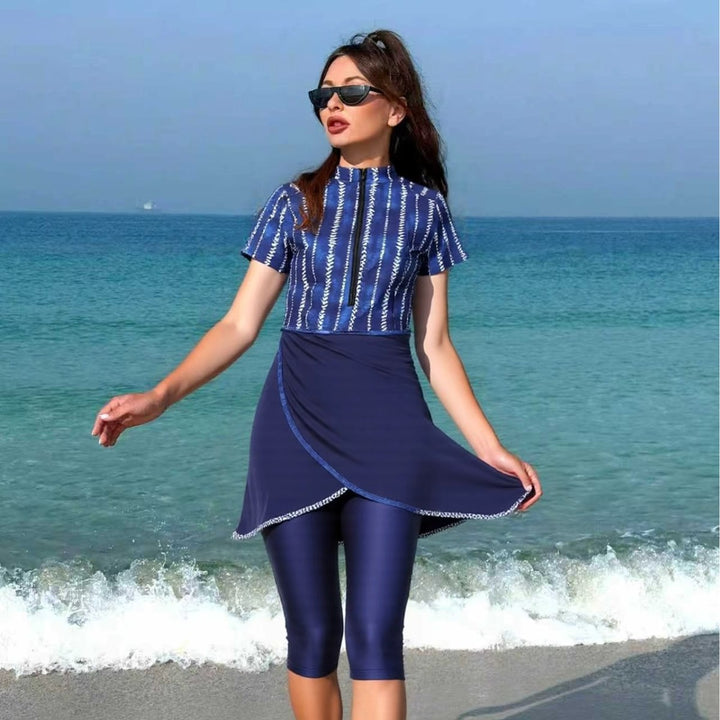 Women's sporty swimsuit with fashionable wrap skirt Mune Fashion