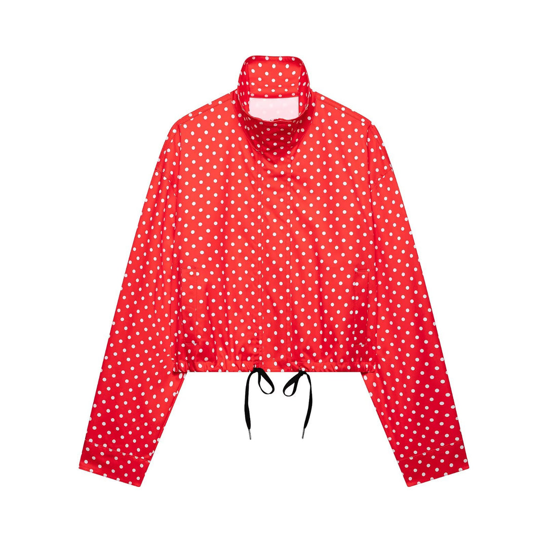 Women's wide High-Waist flared trousers with polka dot print and elastic waistband Mune Fashion