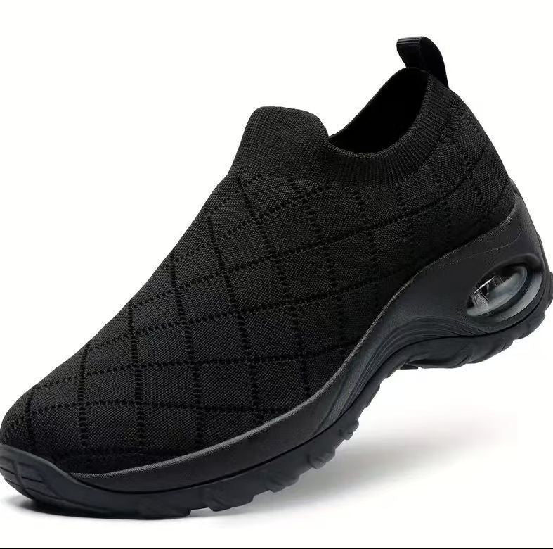 Women's Slip-On Knit Sneakers with Air Cushion and Cushioned Platform Sole Mune Fashion
