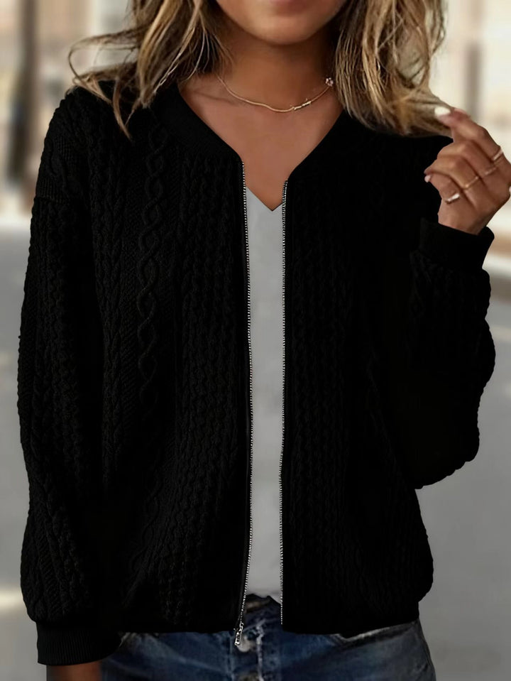 Ladies Elegant Cardigan with Zip Mune Fashion