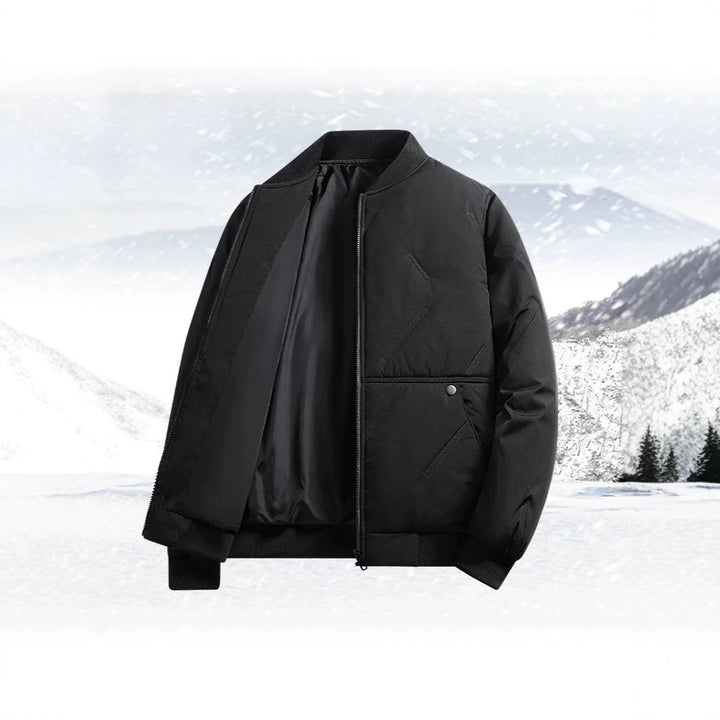 Men's Padded Thermal Bomber Jacket with Stand Collar, Zipper & Insulating Padding Mune Fashion