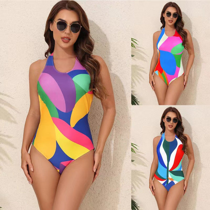 Women One-Piece Swimsuit with Fashionable Graphic Design Mune Fashion