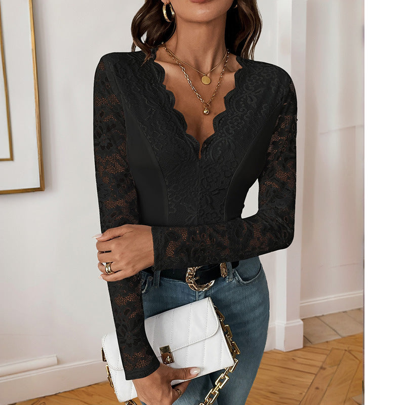 Women Elegant Lace Bodysuit Mune Fashion
