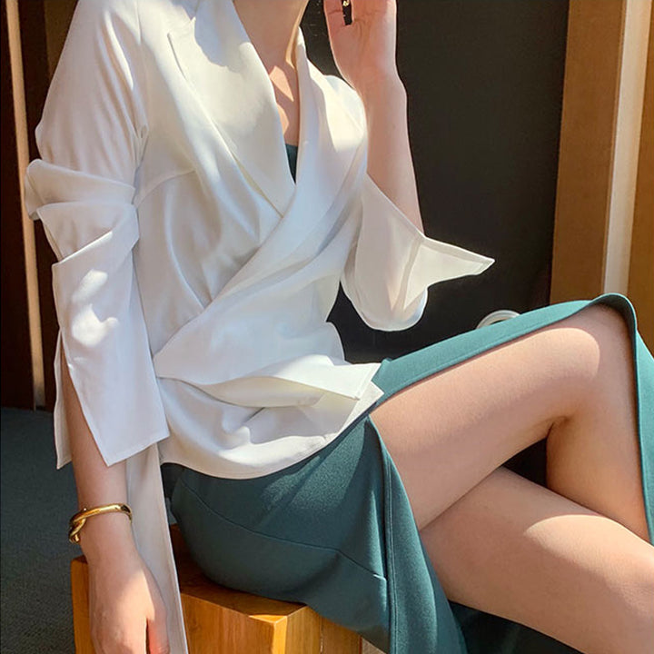 Women elegant wrap blazer Mune Fashion