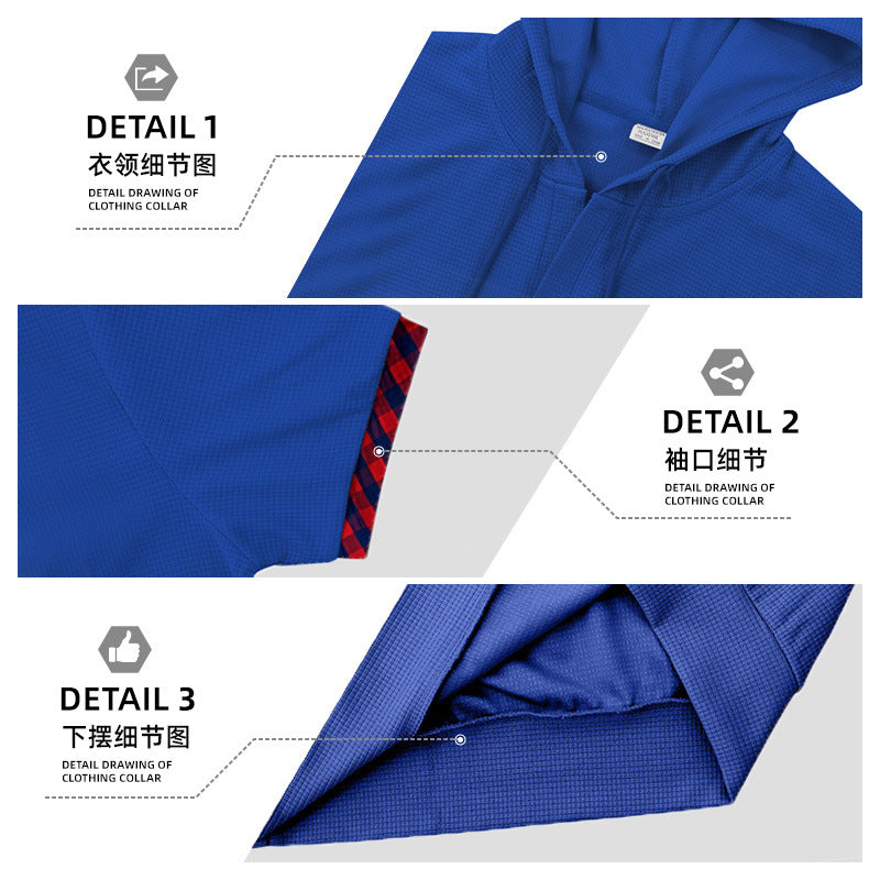 Men's summery hooded lounge set in lightweight waffle texture with short sleeve hoodie Henley opening and comfortable shorts Mune Fashion
