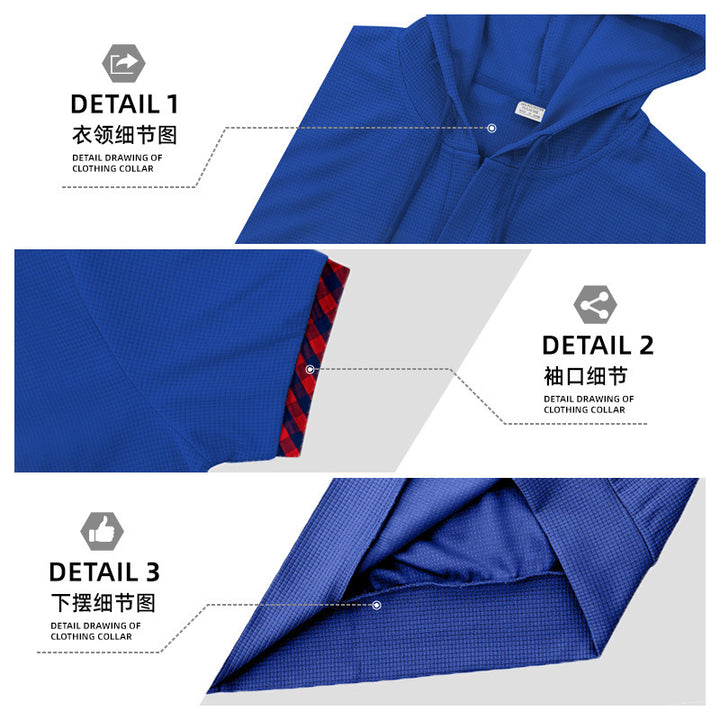 Men's summery hooded lounge set in lightweight waffle texture with short sleeve hoodie Henley opening and comfortable shorts Mune Fashion