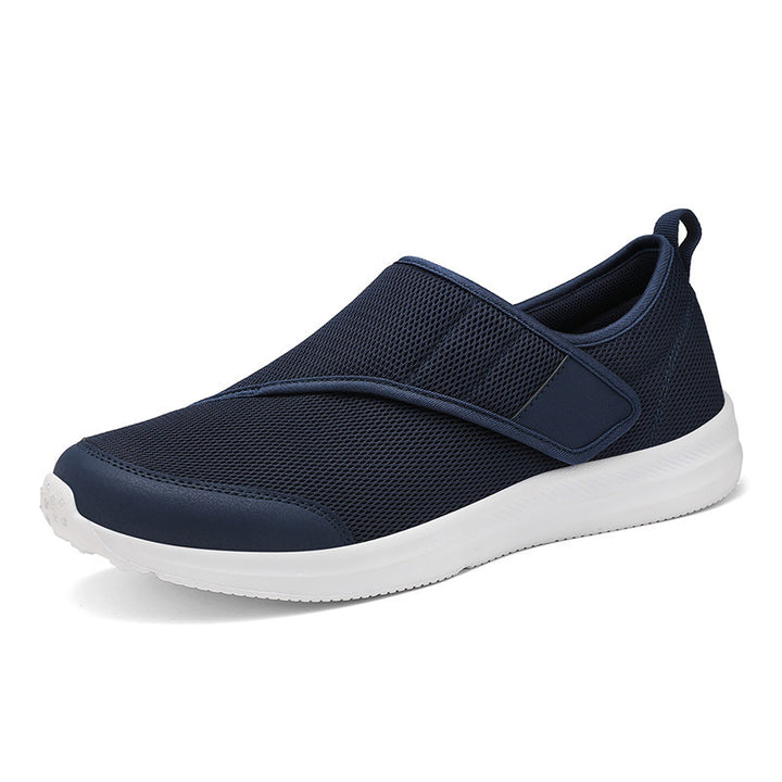Men's breathable leisure shoe in slip-on style with Velcro fastening and padded comfort sole Mune Fashion