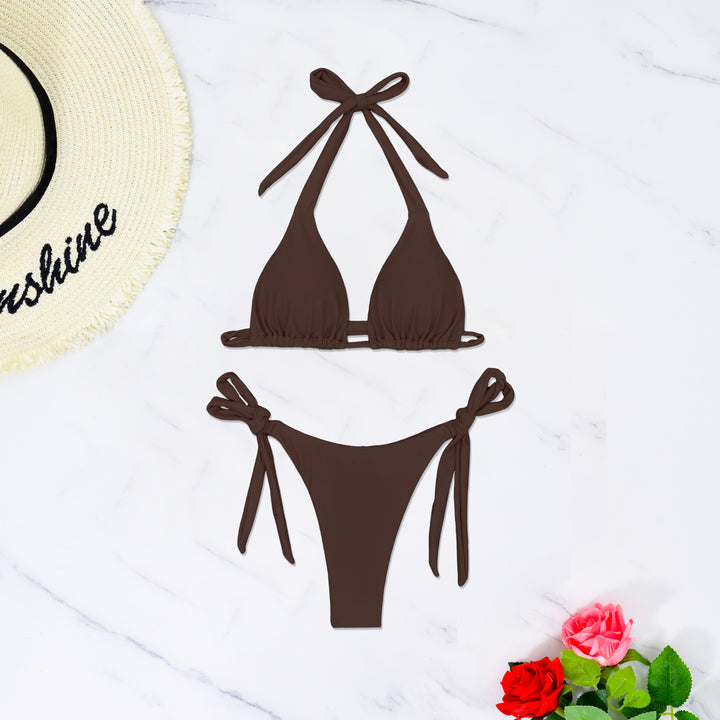 Women's triangle bikini with sophisticated tie straps and highly elastic fabric Mune Fashion