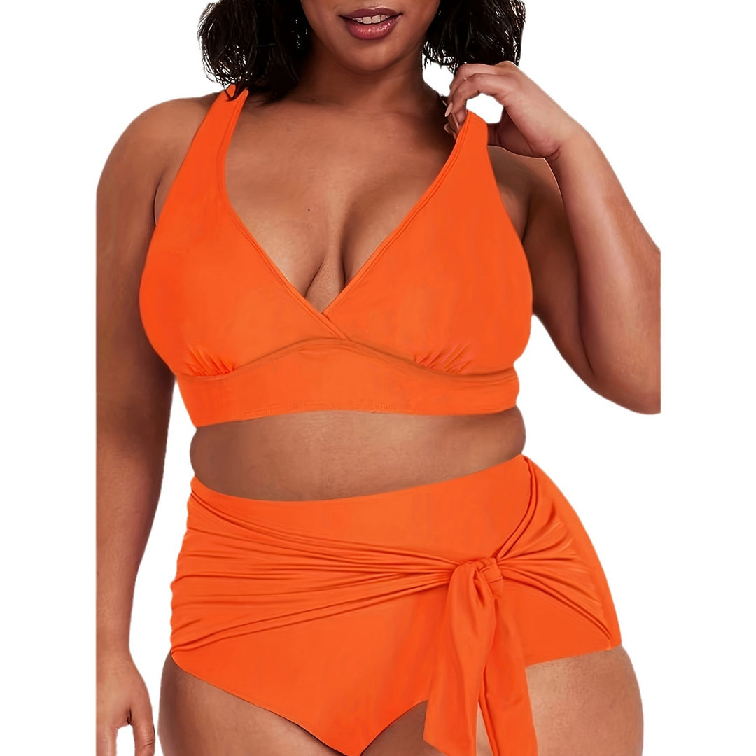 Women's Two-Piece Swim Outfit with Casual Wrap Skirt Mune Fashion