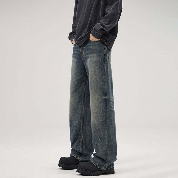 Men's Relaxed Fit Vintage Denim Jeans with Extra Wide Leg Mune Fashion