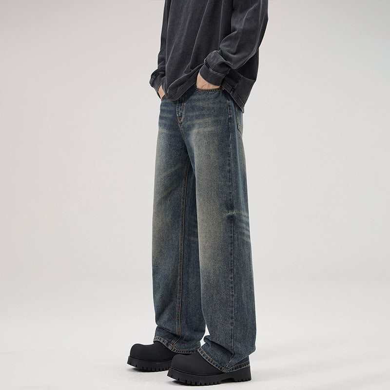 Men's Relaxed Fit Vintage Denim Jeans with Extra Wide Leg Mune Fashion