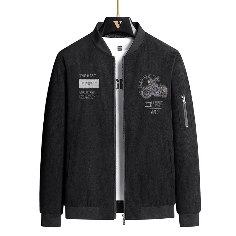 Men's Stylish Bomber Jacket with Stylish Motorcycle Design Mune Fashion