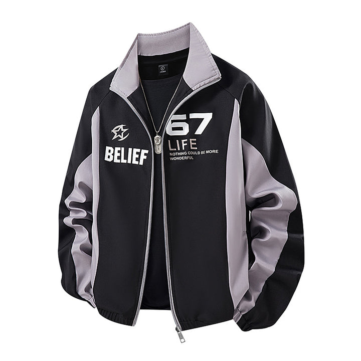 Men's Sporty Transition Jacket with Zipper and Practical Pockets Mune Fashion