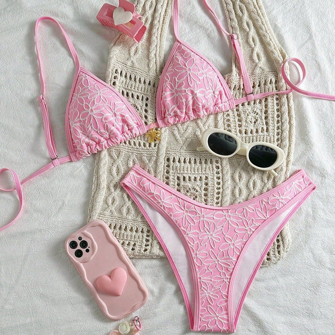 Women Flower-Decorated Bikini Set Mune Fashion
