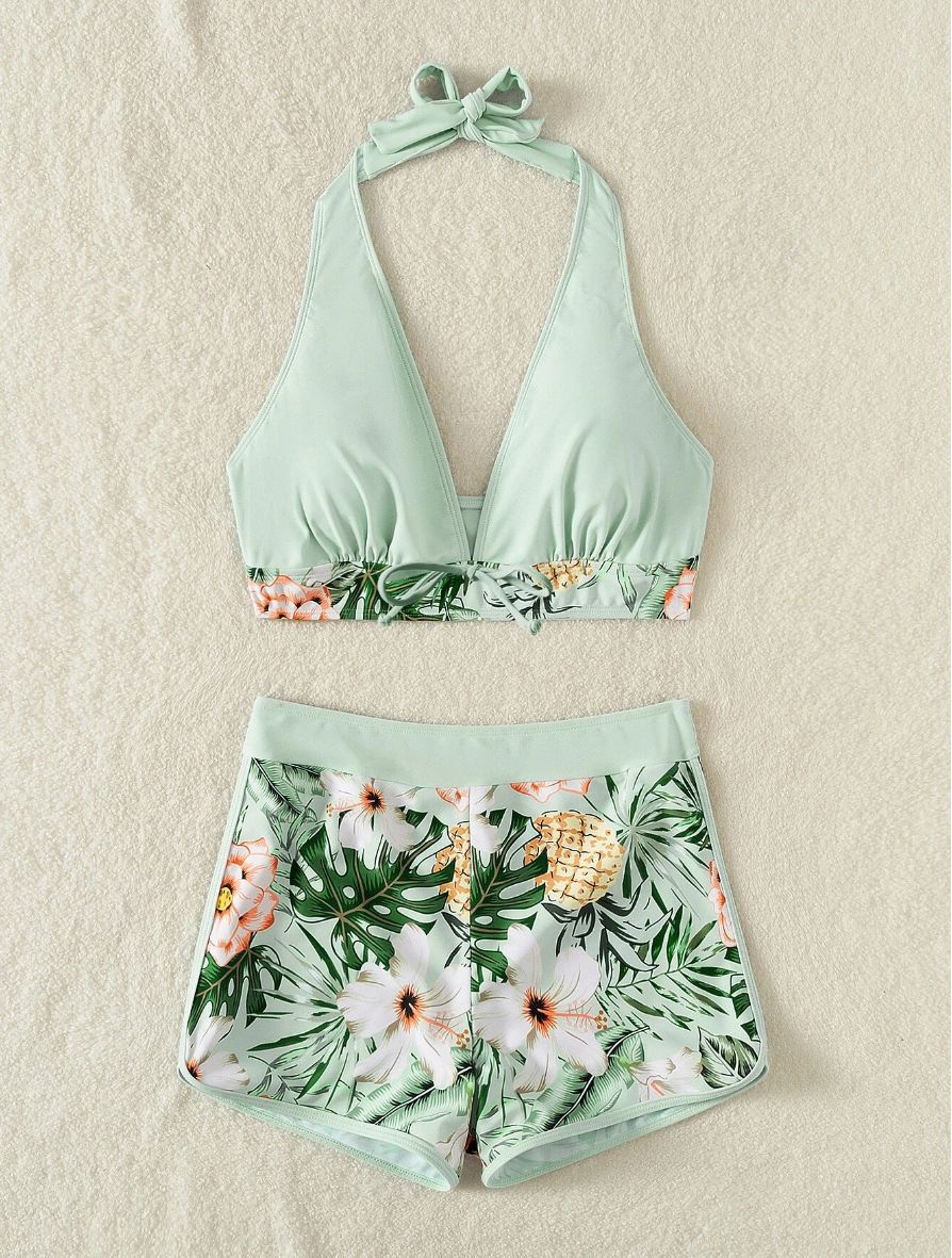 Women’s Sporty Bikini Set with Floral Design Mune Fashion
