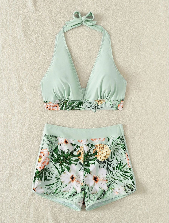 Women’s Sporty Bikini Set with Floral Design Mune Fashion