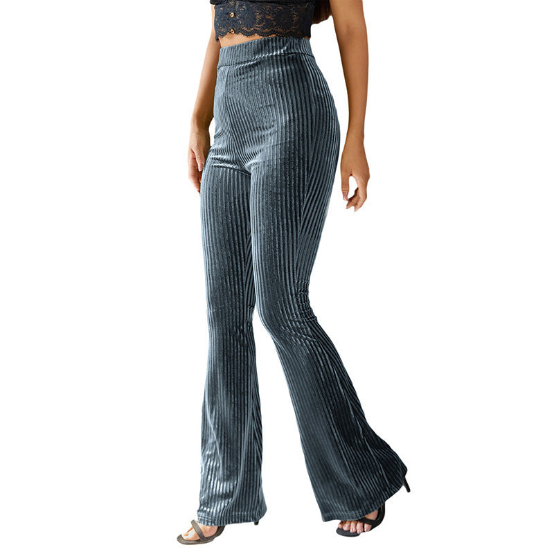 Women High-Quality Velvety Flared Pants Mune Fashion