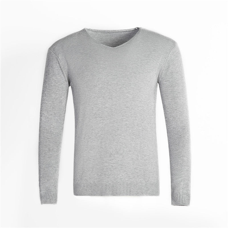 Men's fine V-neck sweater made of cotton-merino blend with a slim silhouette Mune Fashion
