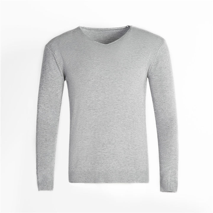 Men's fine V-neck sweater made of cotton-merino blend with a slim silhouette Mune Fashion