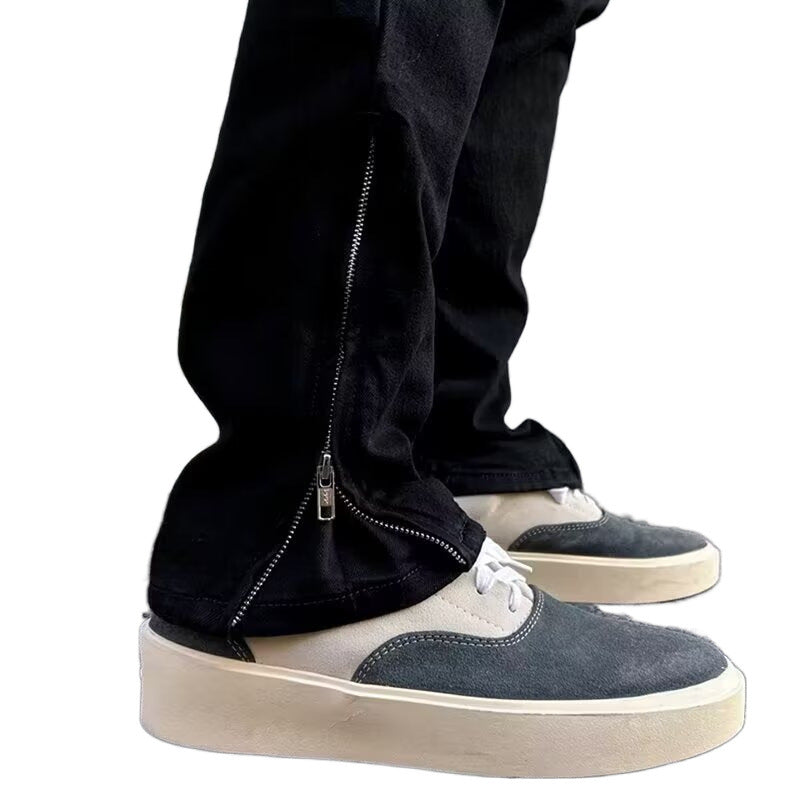Men's Slim-Fit Zip-Ankle-Pants with Side Zipper Detail Mune Fashion