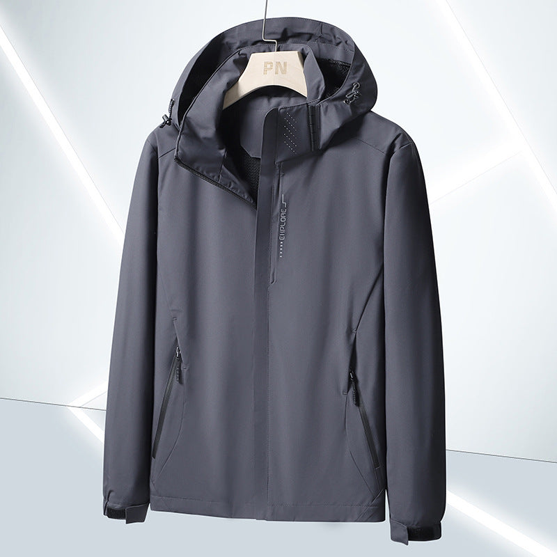 Men's Lightweight Softshell Functional Jacket with Breathable Mesh Lining and Adjustable Hood Mune Fashion