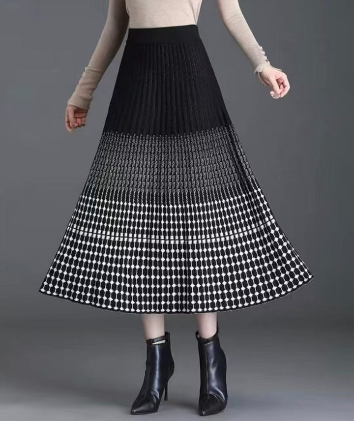 Ladies Pleated Maxi Skirt with Elegant Pattern Mune Fashion