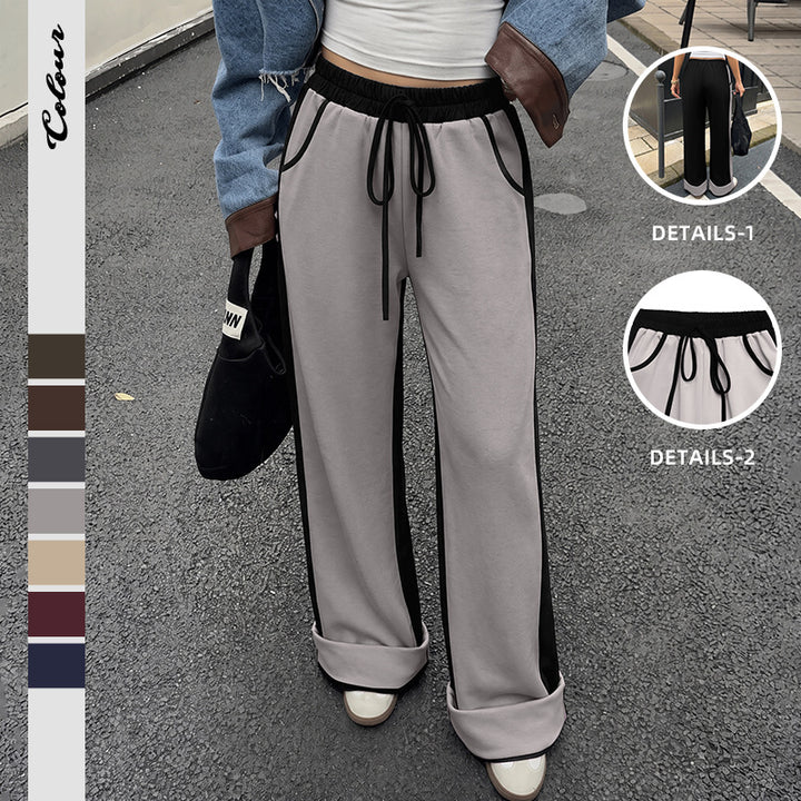 Women Solid Color Relaxed Fit Jogging Pants Mune Fashion