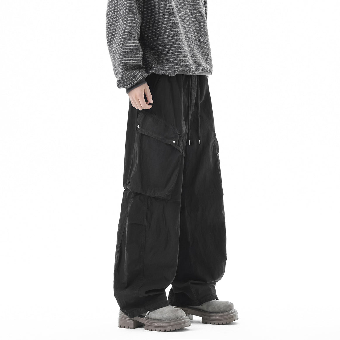 Herren Leichte Cargo-Jogginghose mit Elastikbund, Kordelzug und Mehrzwecktaschen Mune Fashion