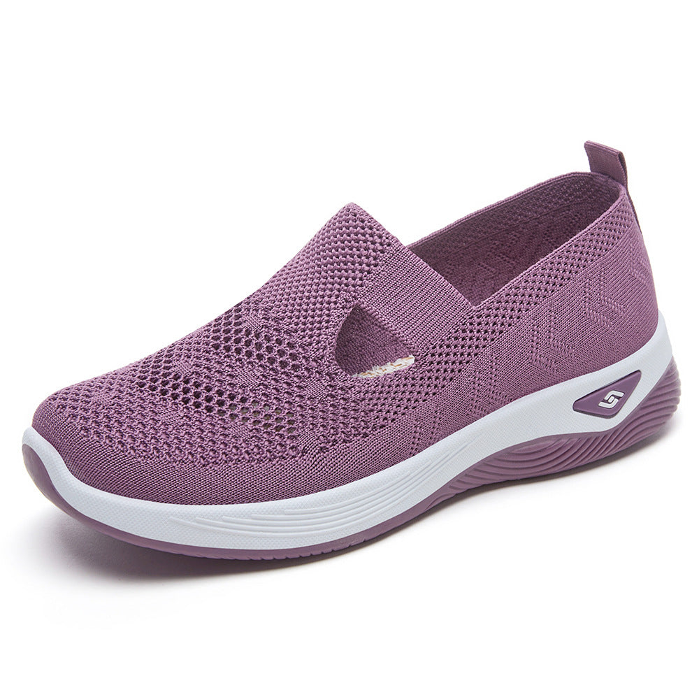 Women’s lightweight knitted slip-on sneaker with elastic mid-strap and ergonomic memory comfort sole Mune Fashion