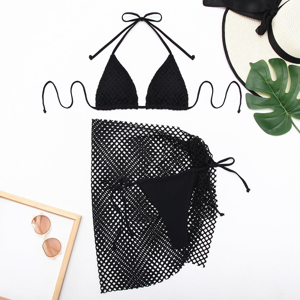 Women's bikini set with innovative mesh design and trendy wrap skirt Mune Fashion