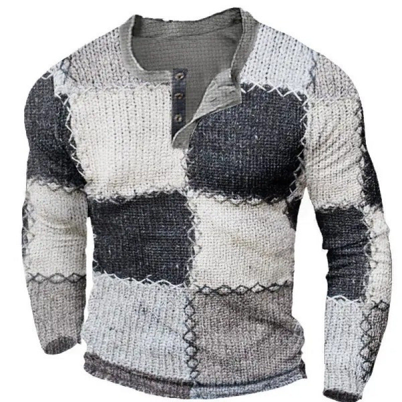 Men's sporty long-sleeve shirt with button placket Mune Fashion