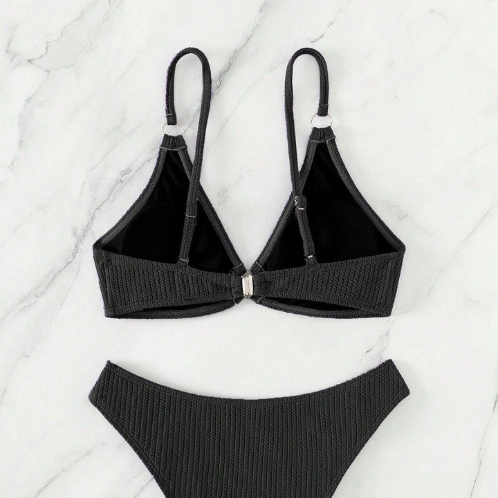 Ladies triangle bikini with ring embellishments Mune Fashion