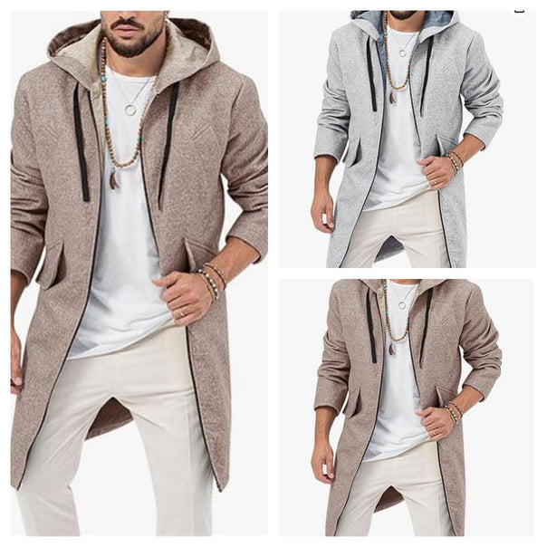 Men's Stylish Long Jacket with Hood Mune