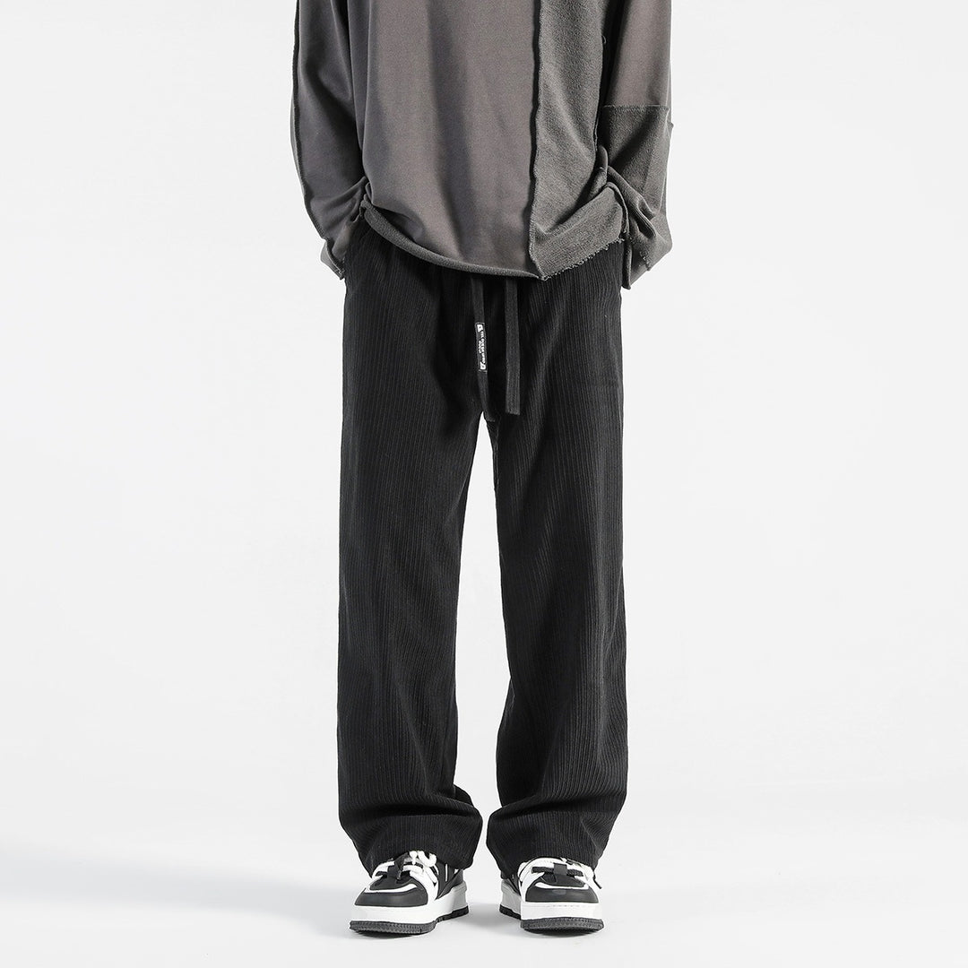 Men Wide-Cut Stripe Steel Pants Mune Fashion