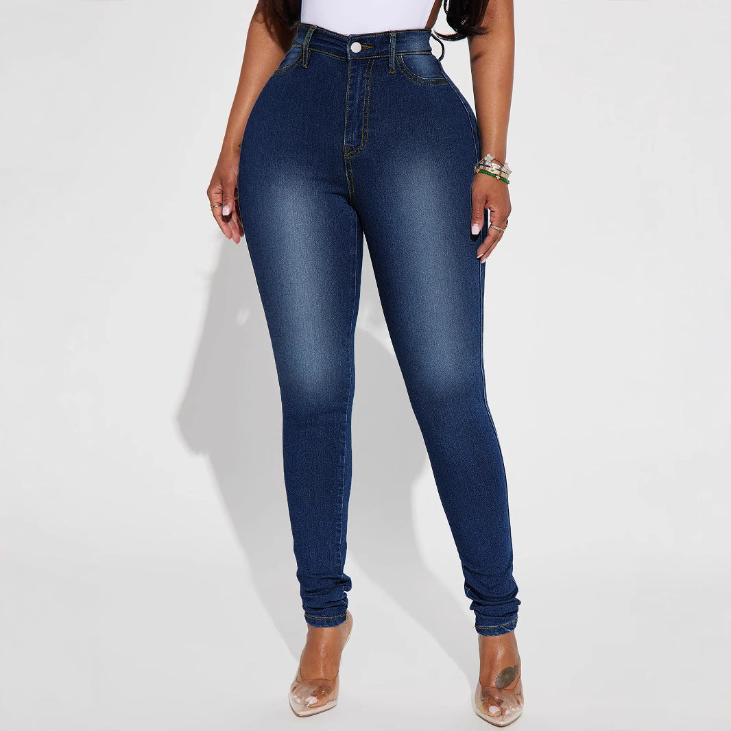 Women High-Waist Skinny Jeans with shaping stretch and slim leg Mune Fashion