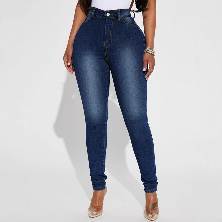 Women High-Waist Skinny Jeans with shaping stretch and slim leg Mune Fashion