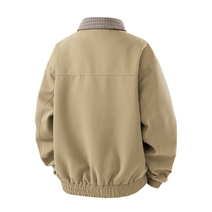 Men's Stylish Transition Jacket with Check Collar Mune Fashion
