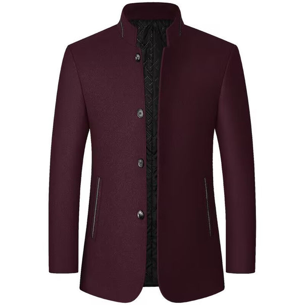 Men's Stand Collar Coat with Quilted Thermal Insulation Mune Fashion