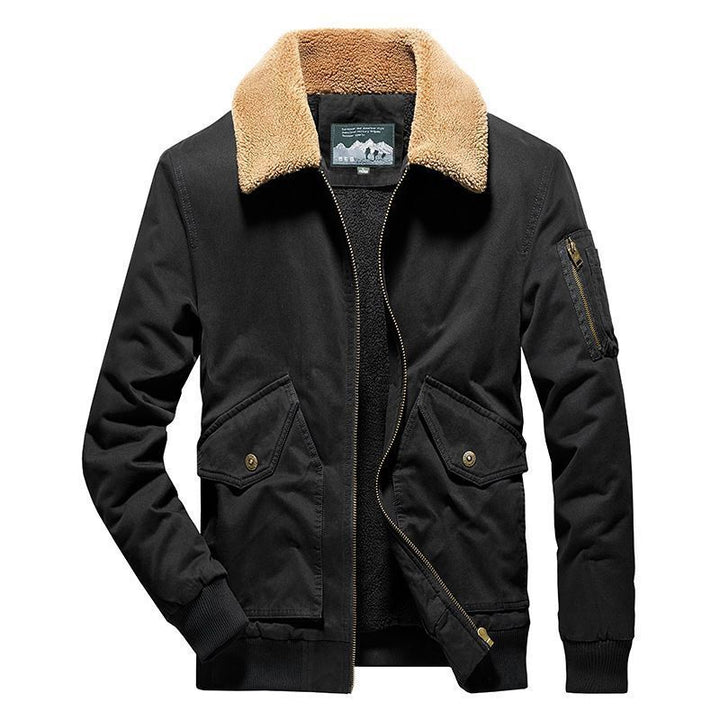 Men's thermo-canvas aviator jacket with continuous Sherpa lining and flap pockets Mune Fashion