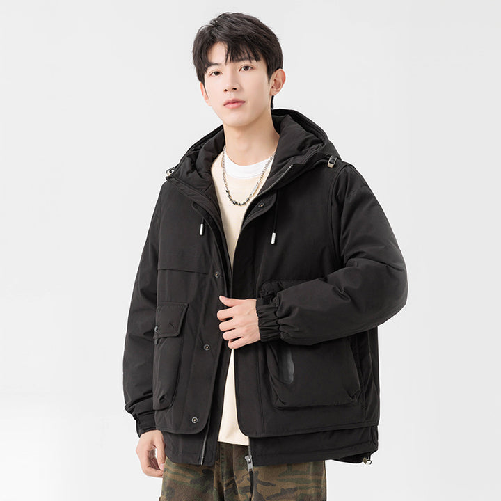 Men's padded hooded field jacket with multifunction pockets Drune