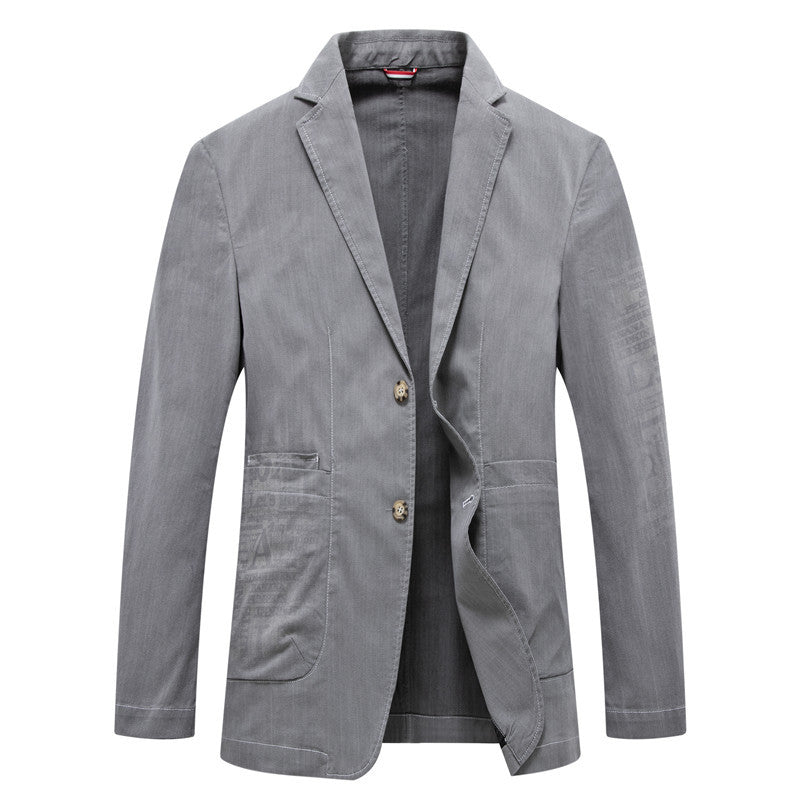 Men's Lightweight Cotton Blazer with Contrast Stitching, Patch Pockets, and Notch Lapel Mune Fashion