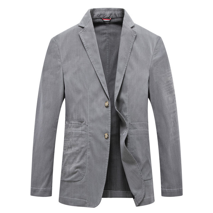 Men's Lightweight Cotton Blazer with Contrast Stitching, Patch Pockets, and Notch Lapel Mune Fashion
