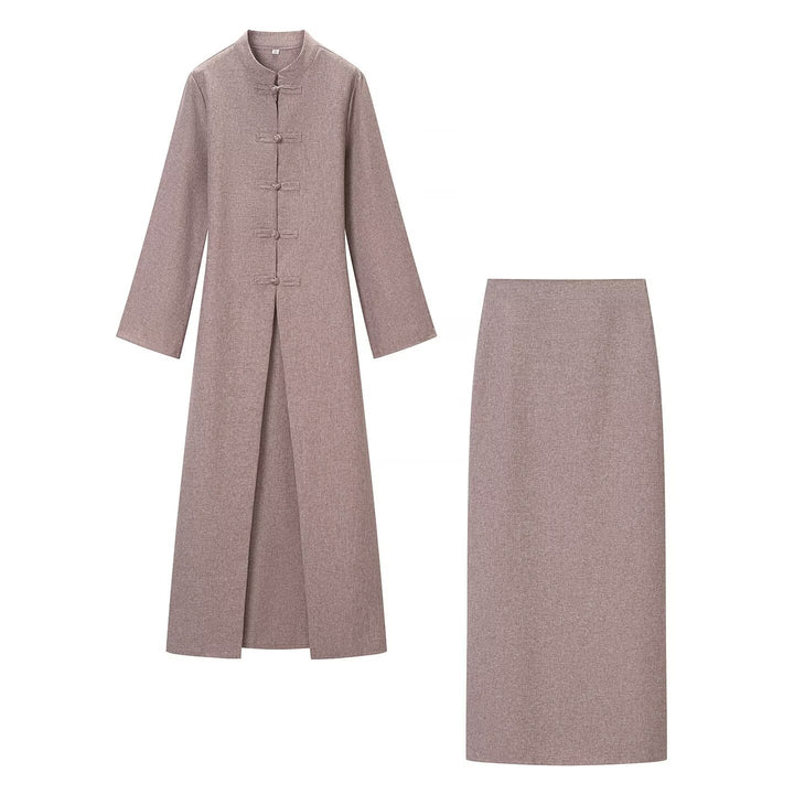 Women Coat and Skirt Set Mune Fashion