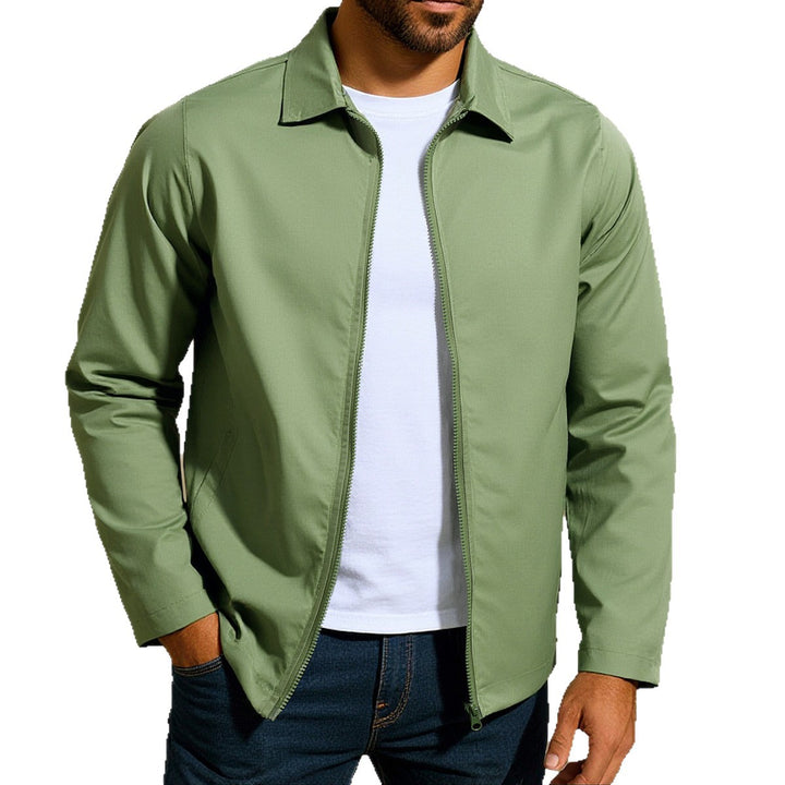 Men's lightweight windproof transitional jacket with shirt collar and full zipper Mune Fashion