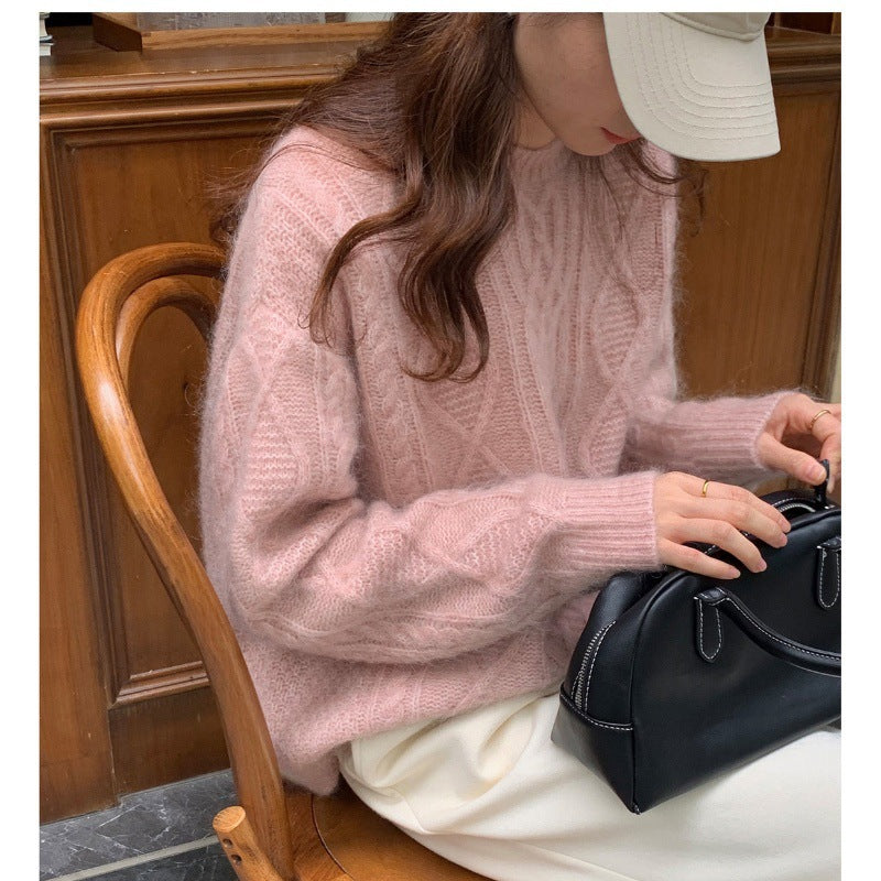 Women's structured leather handbag with detachable shoulder strap and rounded body shape Mune Fashion