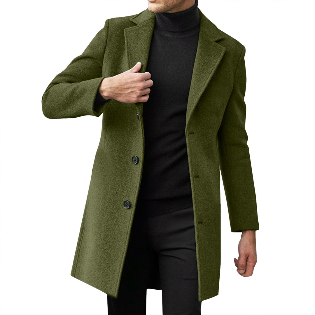 Men's tailored wool coat with a slim silhouette, classic lapels, and concealed button placket Mune Fashion