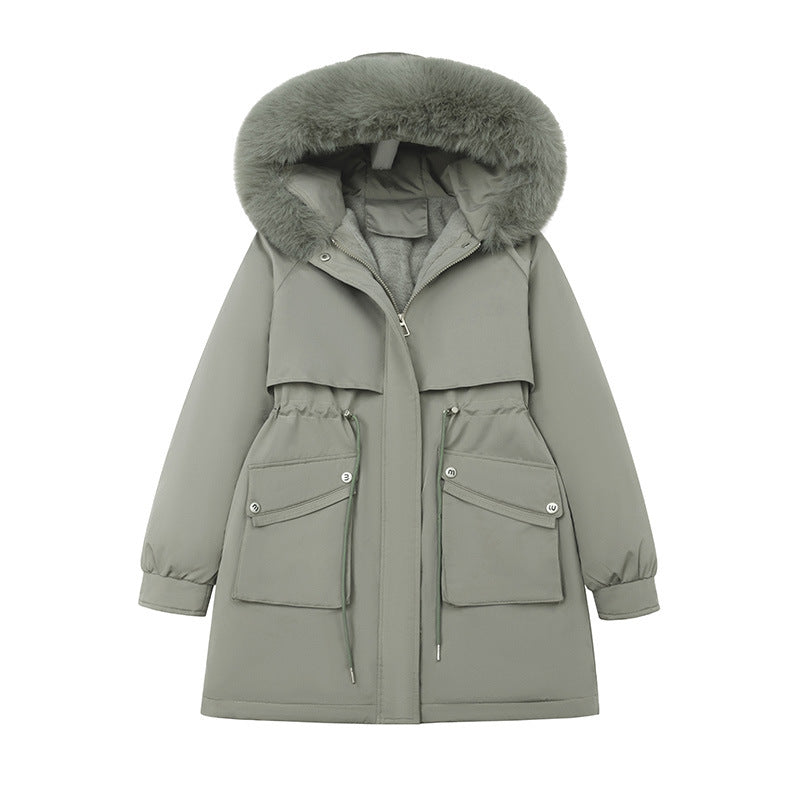 Ladies Fashionable Winter Parka with Cozy Inner Lining and Practical Pockets Mune
