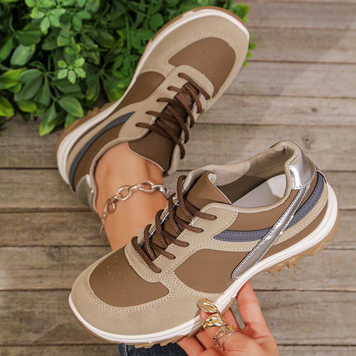 Damen Plateau-Sneaker mit robuster Profilsohle und gepolstertem Komfortfußbett Mune Fashion