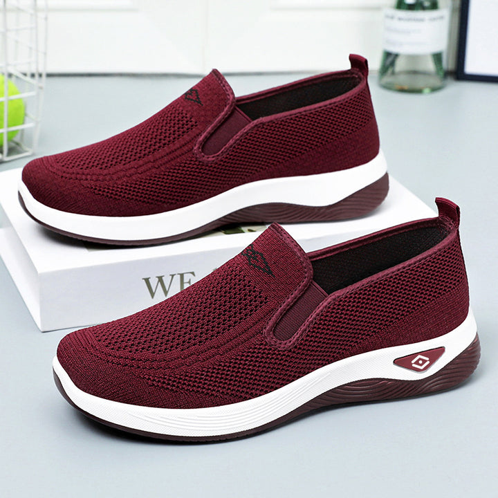Women nan breathable knitted slip-on leisure shoe with cushioning EVA sole Mune Fashion