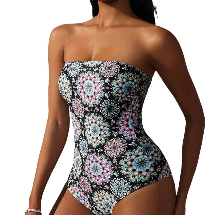 Women's bandeau swimsuit with unique mandala pattern Mune Fashion